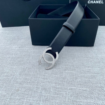 CHANEL 26S BELT 30 MM IN BLACK CALFSKIN 661516