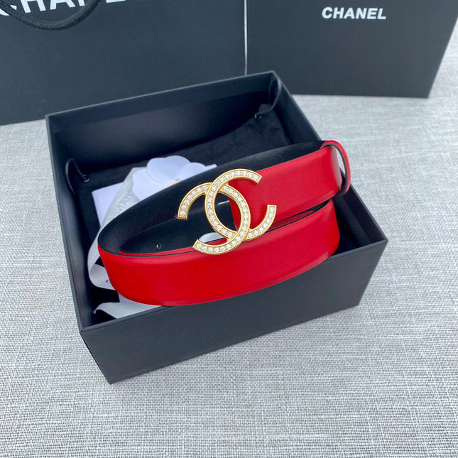 CHANEL 26S BELT 30 MM IN RED CALFSKIN 661517
