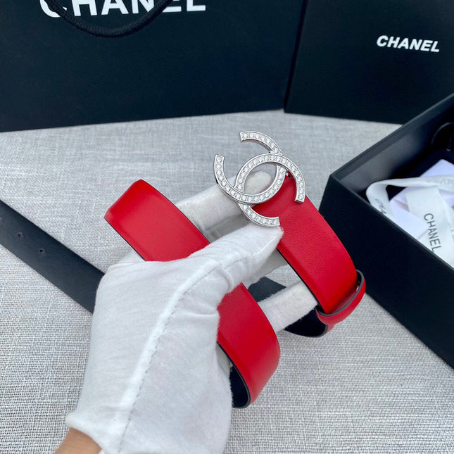 CHANEL 26S BELT 30 MM IN RED CALFSKIN 661517