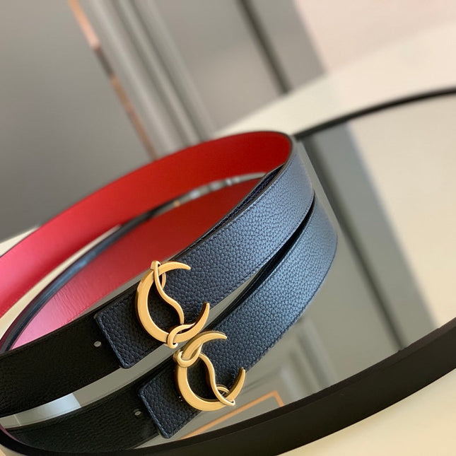 CL BELT 35MM IN BLACK CALFSKIN 566230