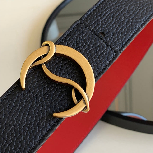 CL BELT 35MM IN BLACK CALFSKIN 566230