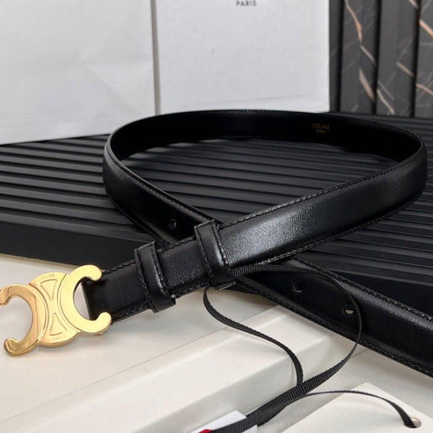 25S TRIOMPHE BELT 25MM IN BLACK CALFSKIN 531766