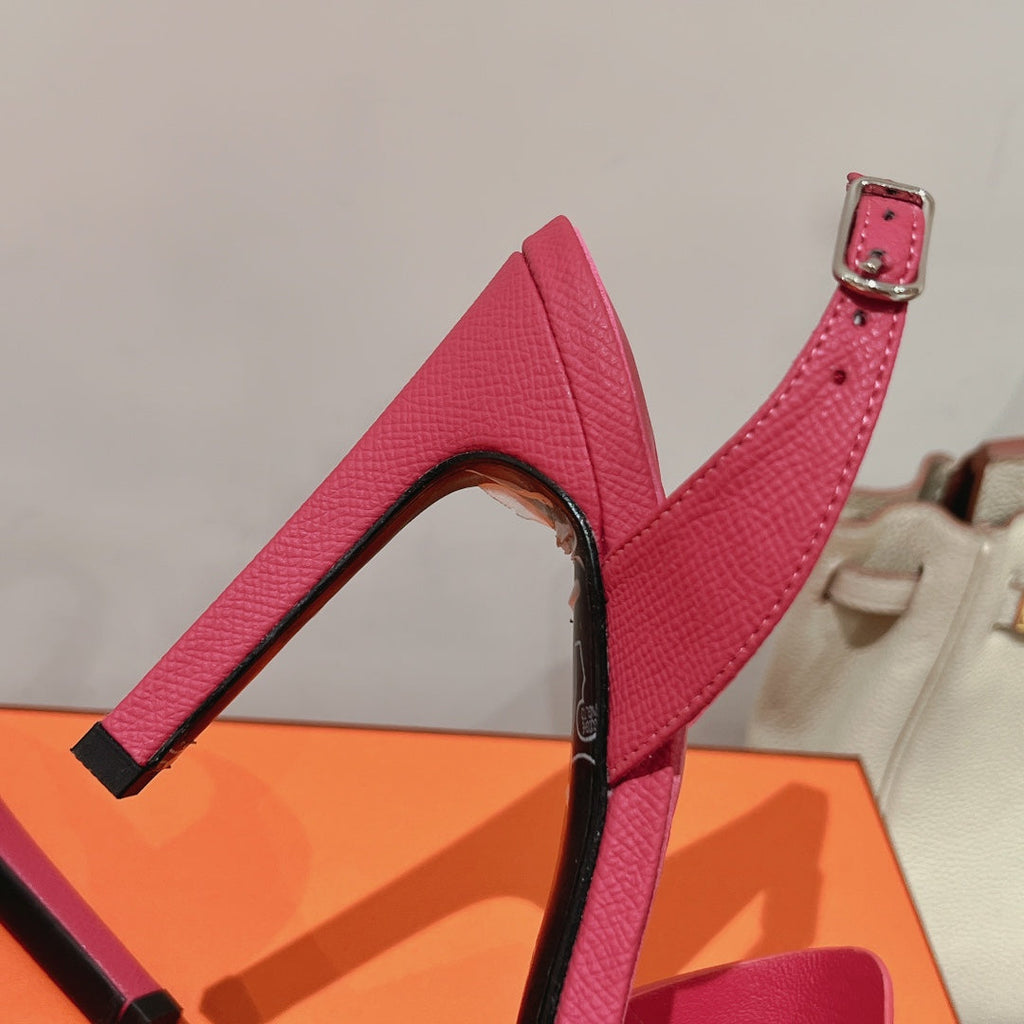 HOLY 105 SANDAL IN BRIGHT PINK GRAINED CALFSKIN