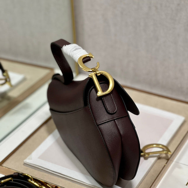 DIOR 26S SADDLE BAG 25 IN DARK RED CALFSKIN