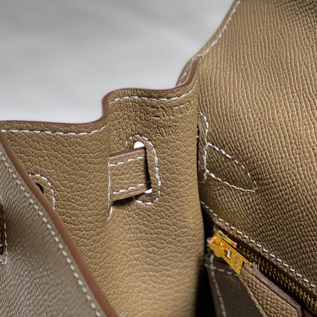 KELLY 25CM IN ETOUPE EPSOM CALFSKIN GOLD HARDWARE