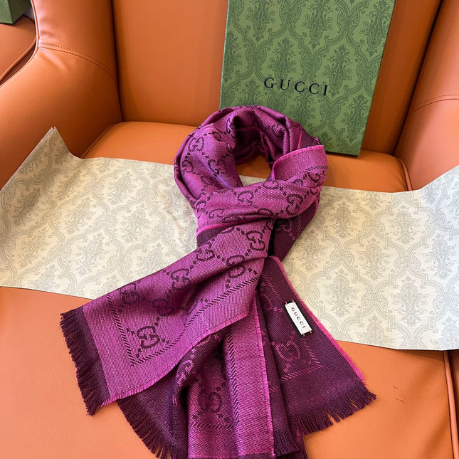GUCCI 25S SCARF 180 IN WOOL 644857