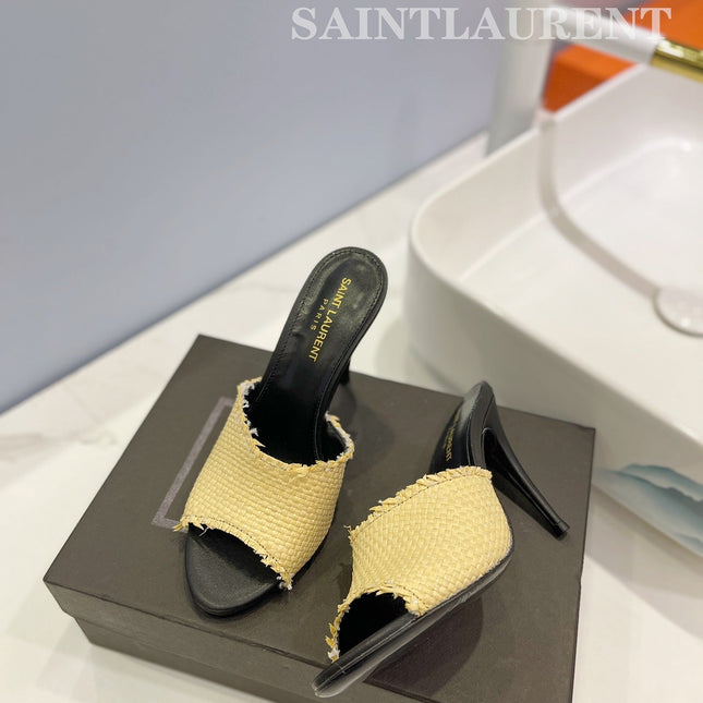 SL GOLDIE MULES YELLOW BRAIDED ROPE