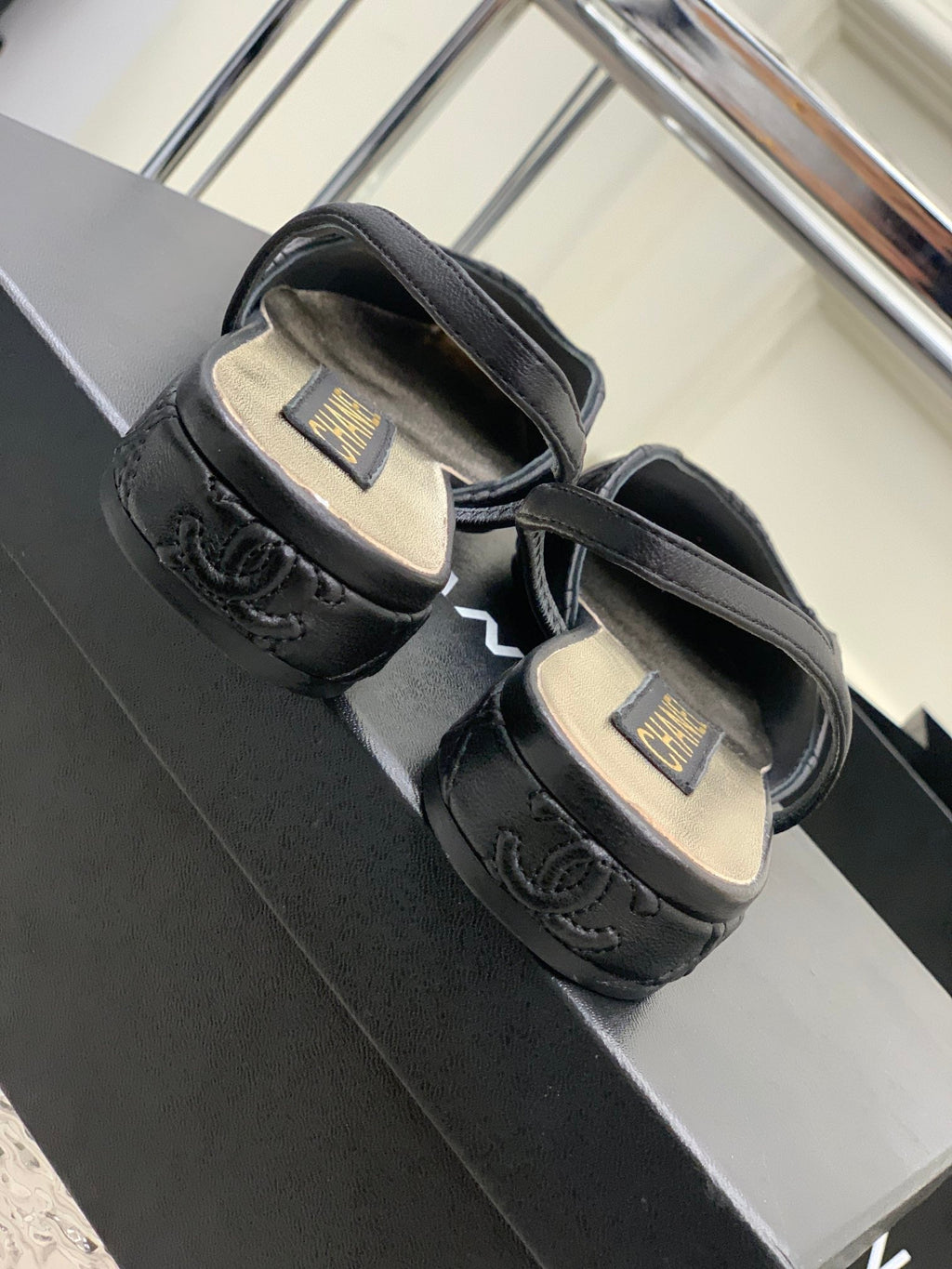 SLINGBACKS 20 BLACK CALFSKIN