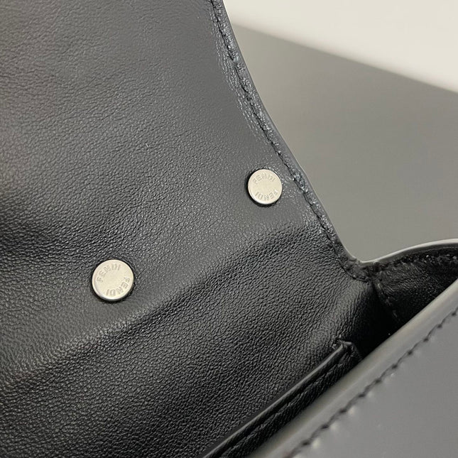 FENDI MINI FIRST SIGHT 13 BAG IN BLACK CALFSKIN WITH SILVER HARDWARE