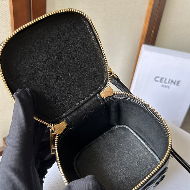 CELINE 26S MINI VANITY CASE 9 IN BLACK CALFSKIN