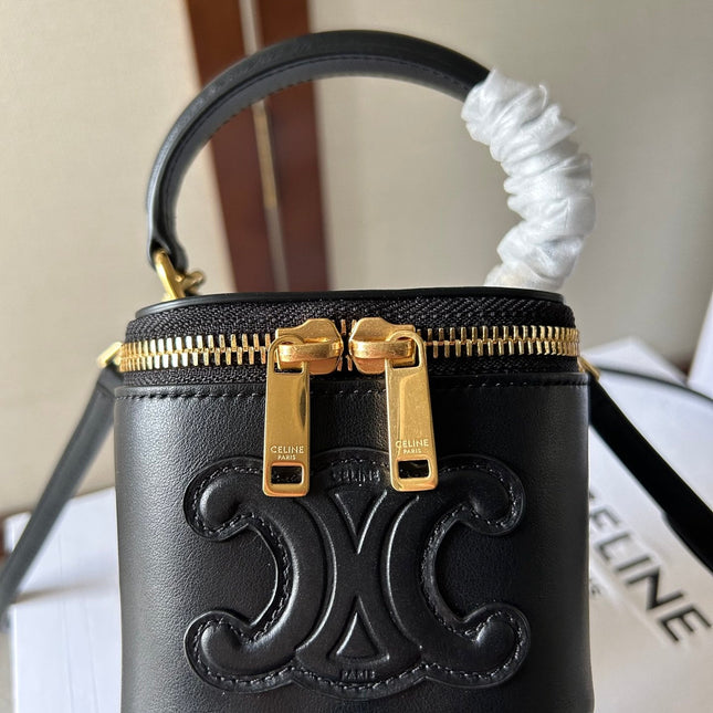 CELINE 26S MINI VANITY CASE 9 IN BLACK CALFSKIN
