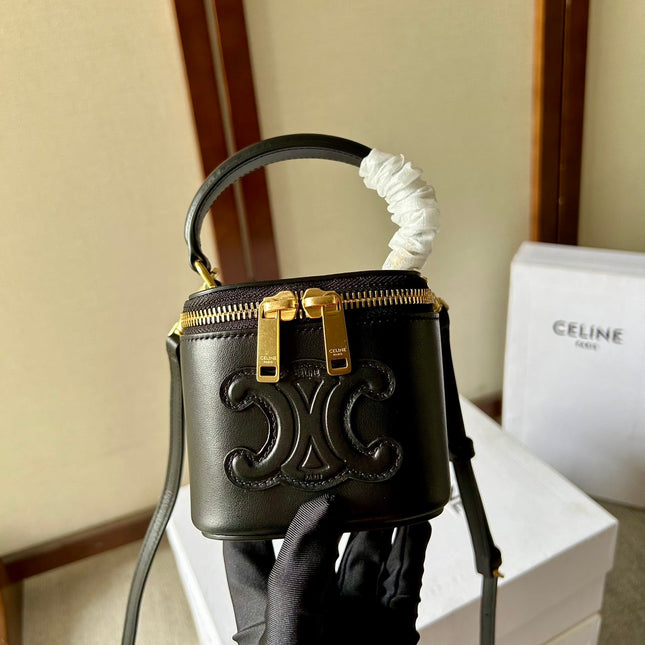 CELINE 26S MINI VANITY CASE 9 IN BLACK CALFSKIN