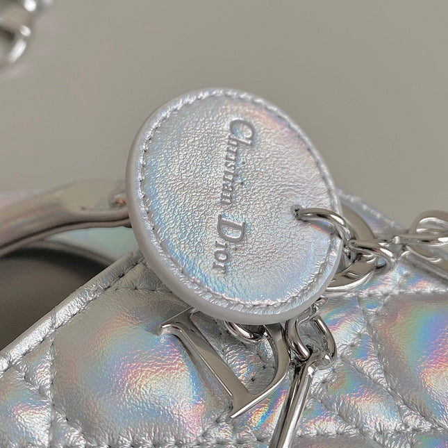 MICRO LADY 12 BAG IN SILVER LAMBSKIN