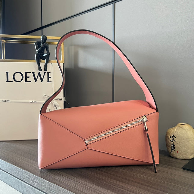 LOEWE 26S PUZZLE HOBO MEDIUM BAG 29 IN PINK CALFSKIN