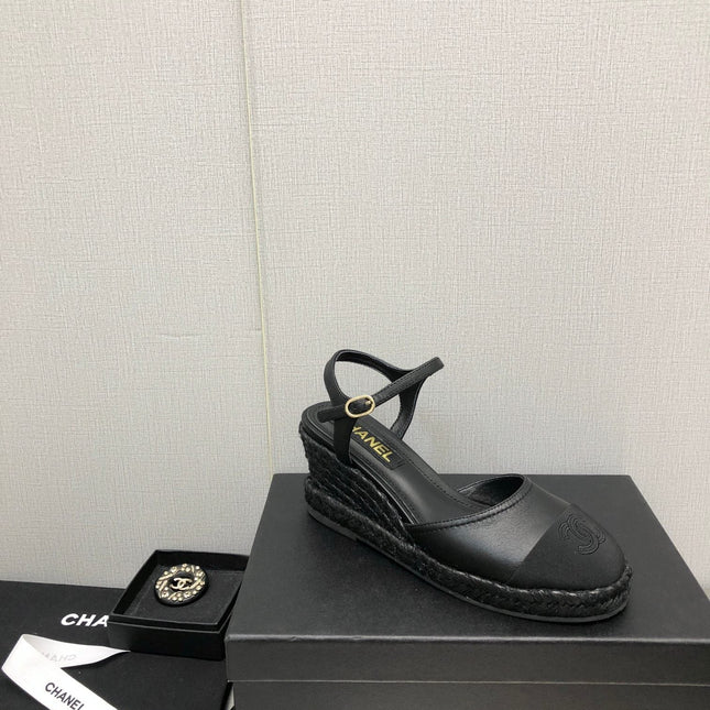 MARY JANE WEDGE BLACK LAMBSKIN