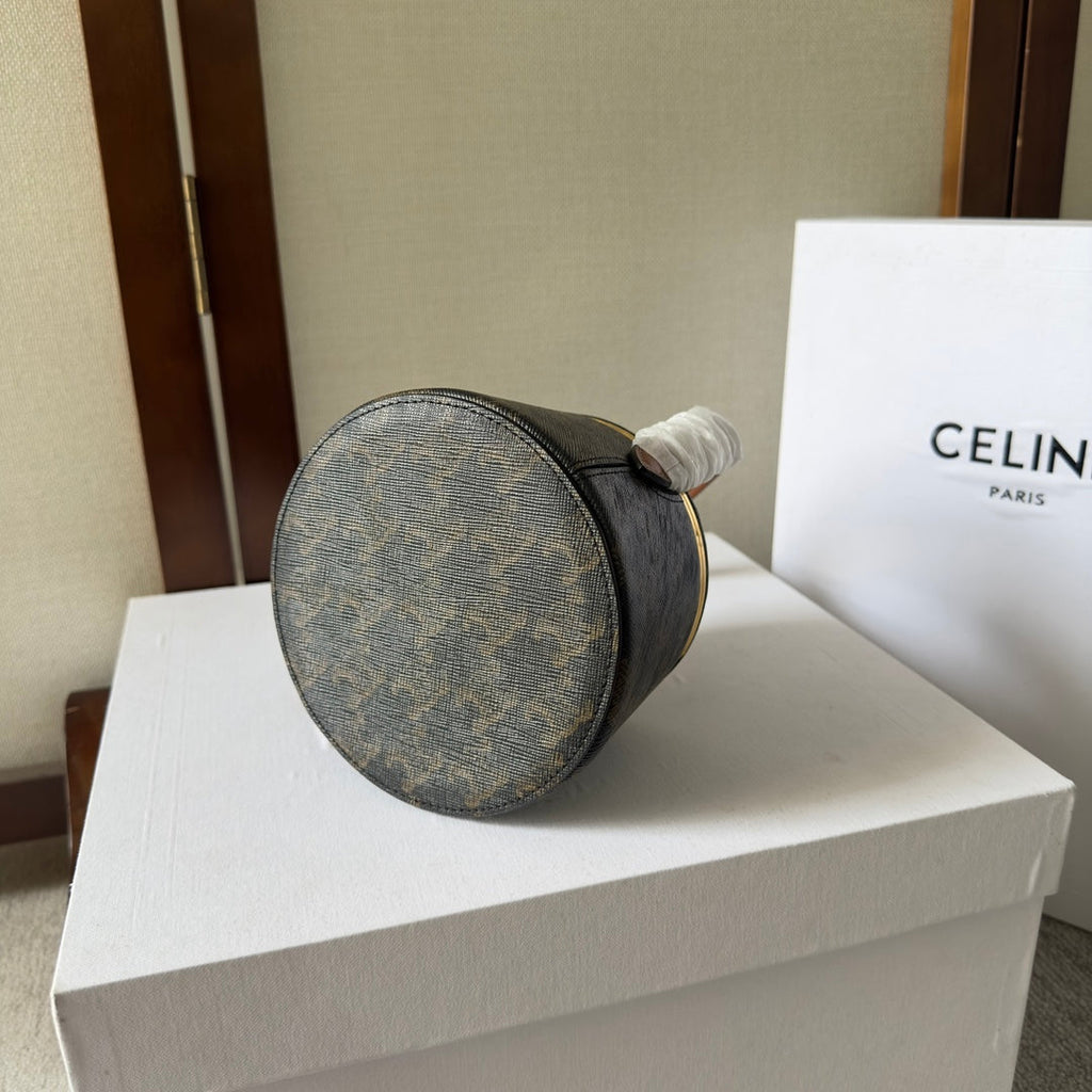 NINA MINAUDIERE 13 IN BLACK TRIOMPHE CANVAS GOLD HARDWARE
