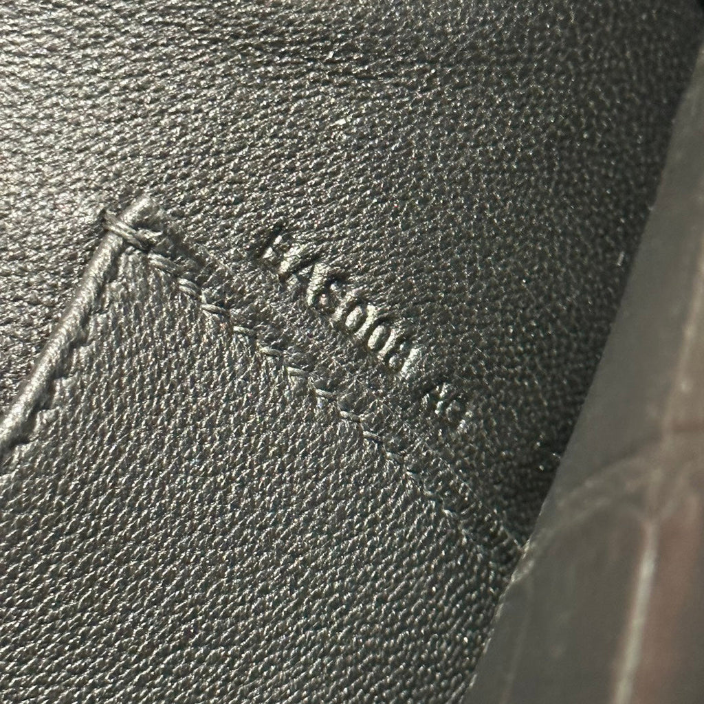 KELLY CUT 31 IN BLACK SHINY ALLIGATOR LEATHER WITH SILVER HARDWARE
