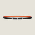 HM ROULIS BUCKLE & REVERSIBLE ORANGE AND BLACK LEATHER STRAP 13MM SILVER HARDWARE