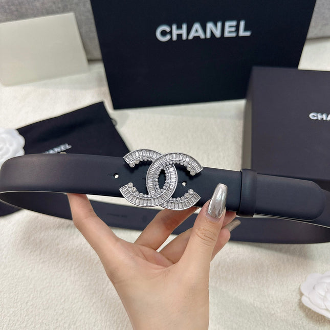 CHANEL 26S BELT 30 MM IN BLACK CALFSKIN 669346