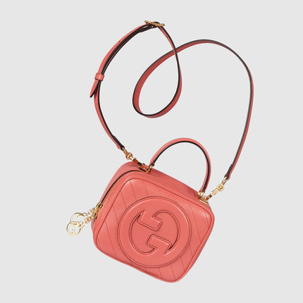 GUCCI 26S TOP HANDLE BAG 17 IN PINK CALFSKIN