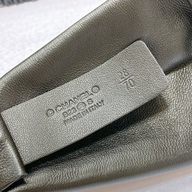 CHANEL 26S BELT 30 MM IN BLACK LAMBSKIN 662948