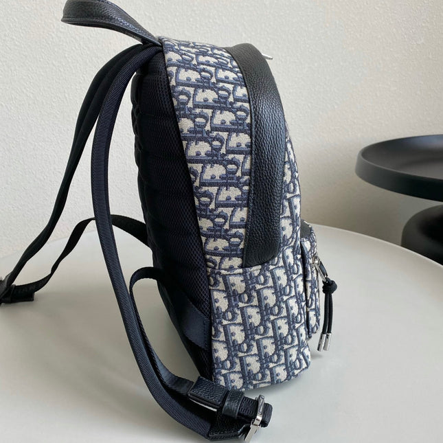 SMALL BACKPACK 32 BLUE OBLIQUE JACQUARD