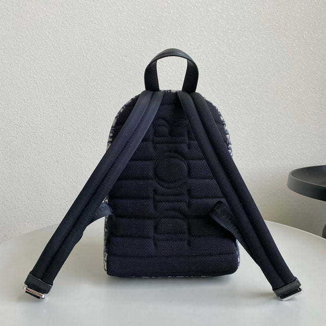 SMALL BACKPACK 32 BLUE OBLIQUE JACQUARD