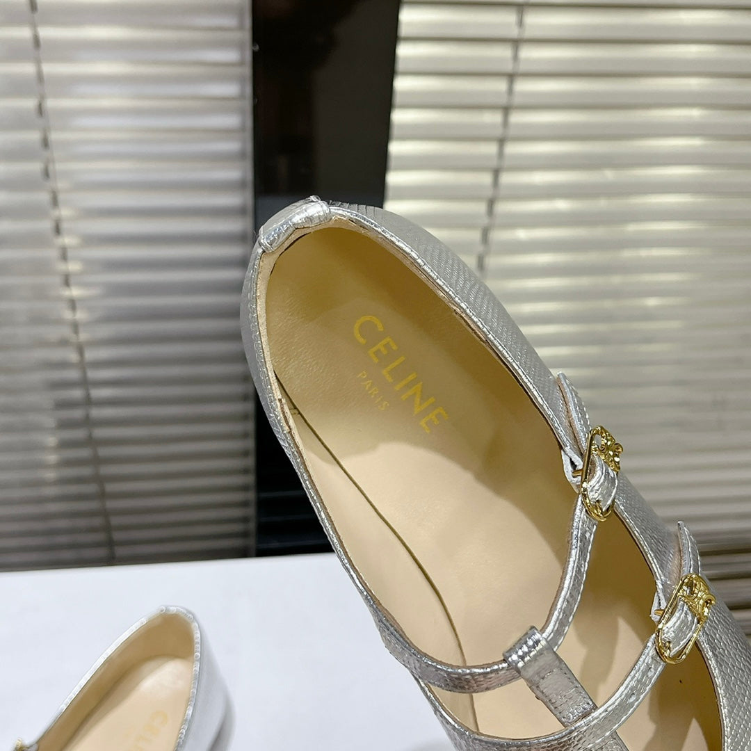 FLAT SANDALS WITH DOUBLE STRAP-DESIGN LEATHER SILVER