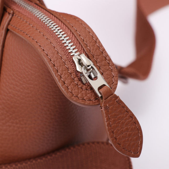 NANO SMILE BAG 18 IN UMBER BROWN CALFSKIN