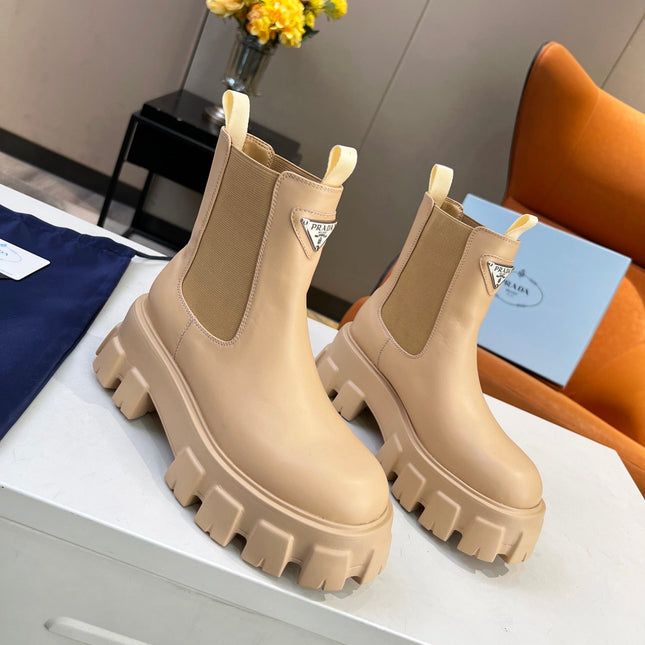 PRA MONOLITH BRUSHED BOOTIES 55 TUSCAN CALFSKIN