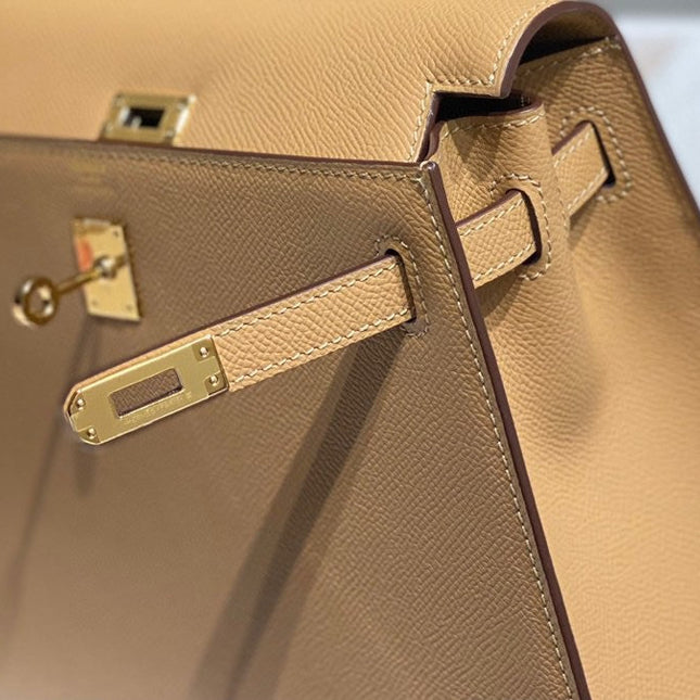 KELLY 25CM IN CHAI EPSOM CALFSKIN GOLD HARDWARE
