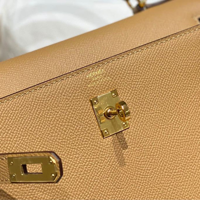 KELLY 25CM IN CHAI EPSOM CALFSKIN GOLD HARDWARE
