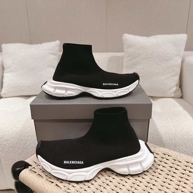 BALENCIAGA 25S SPEED TRAINER SNEAKERS 55 MM IN BLACK KNIT STYLE 5