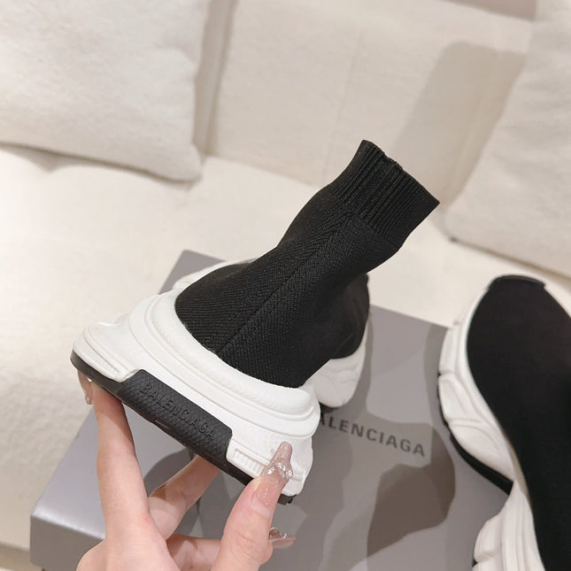 BALENCIAGA 25S SPEED TRAINER SNEAKERS 55 MM IN BLACK KNIT STYLE 5