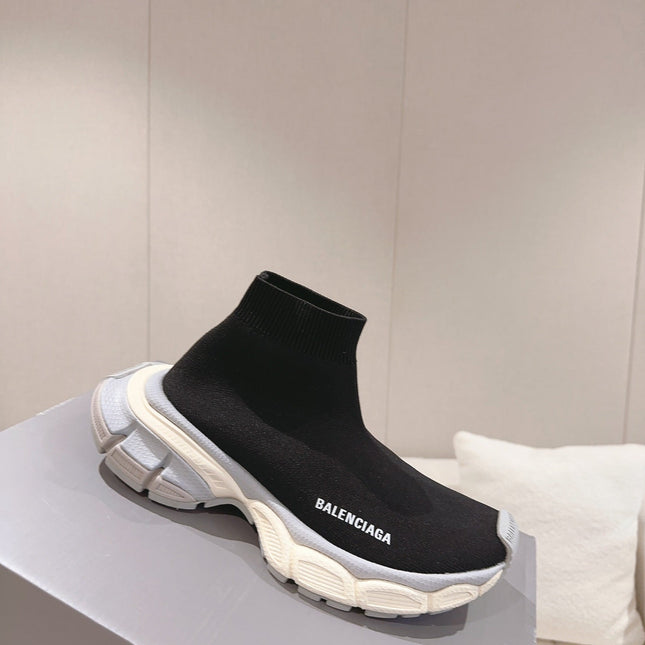 BALENCIAGA 25S SPEED TRAINER SNEAKERS 55 MM IN BLACK KNIT STYLE 4