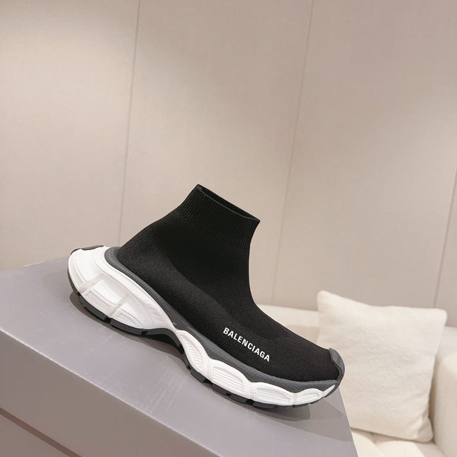 BALENCIAGA 25S SPEED TRAINER SNEAKERS 55 MM IN BLACK KNIT STYLE 3