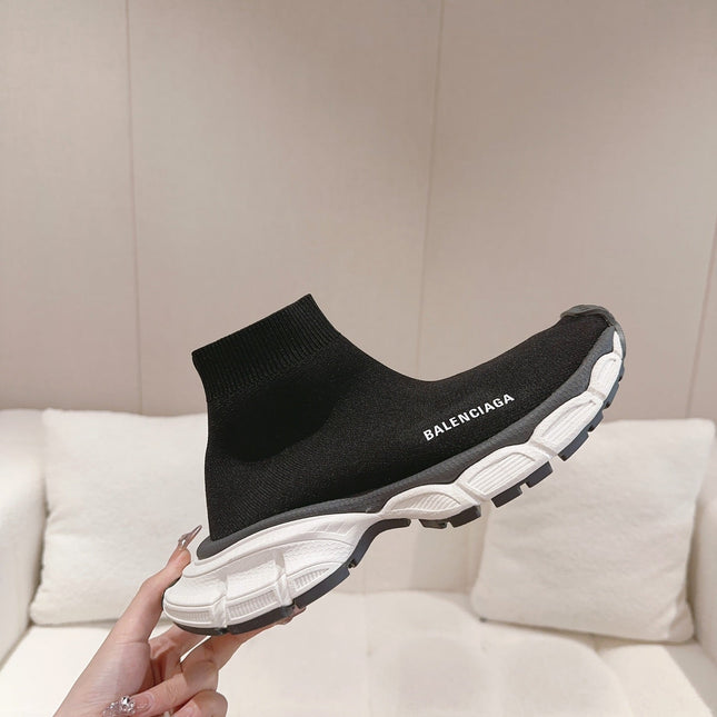 BALENCIAGA 25S SPEED TRAINER SNEAKERS 55 MM IN BLACK KNIT STYLE 3