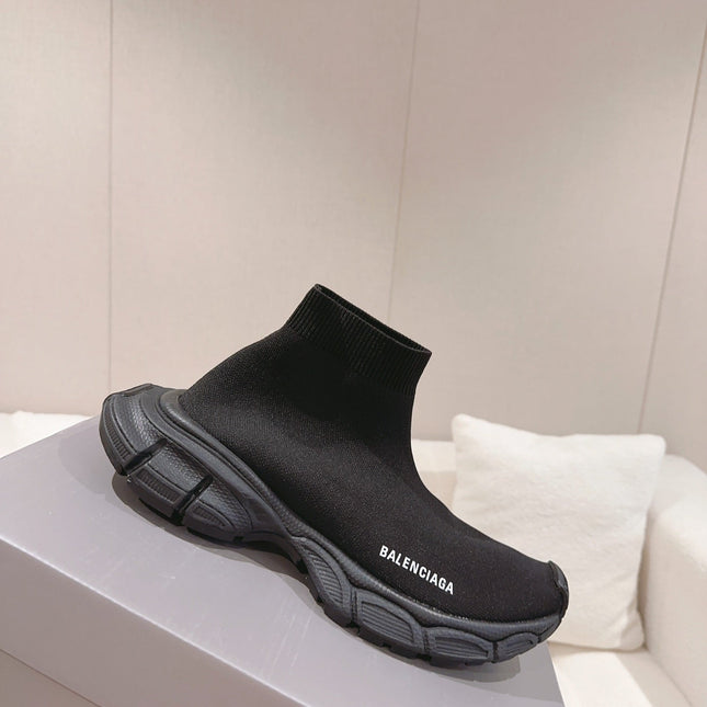 BALENCIAGA 25S SPEED TRAINER SNEAKERS 55 MM IN BLACK KNIT STYLE 2