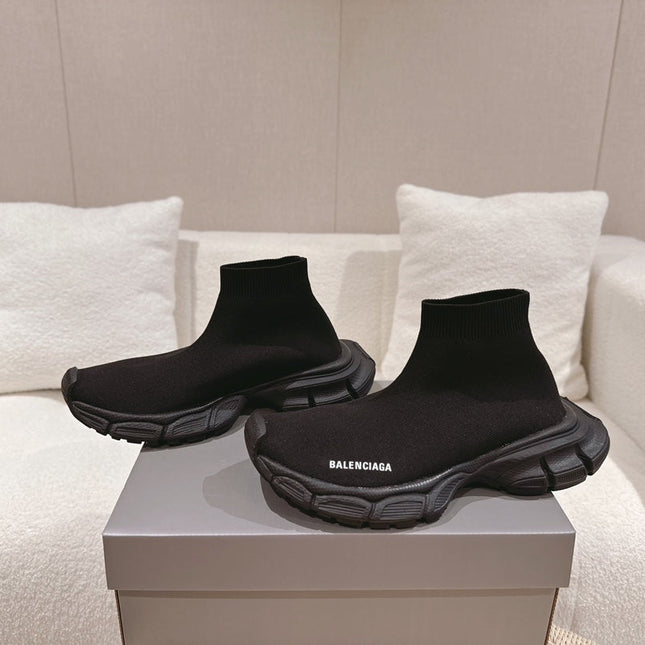 BALENCIAGA 25S SPEED TRAINER SNEAKERS 55 MM IN BLACK KNIT STYLE 2