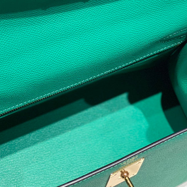 KELLY 28CM IN VERT VERTIGO EPSOM CALFSKIN GOLD HARDWARE