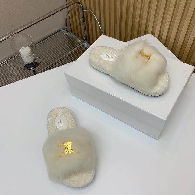 CELINE 26S SANDALS IN WHITE WOOL
