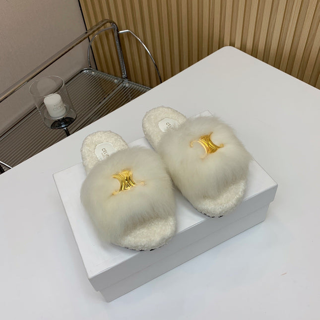 CELINE 26S SANDALS IN WHITE WOOL