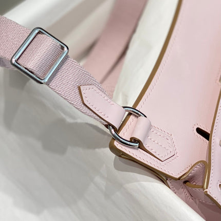 HM JYPSIERE SHOULDER BAG 23 IN BABY PINK CALFSKIN