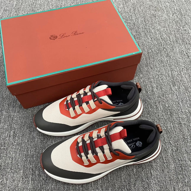 LP BRUNELLO SNEAKERS MULTI-RUBY AND WHITE MESH CALFSKIN
