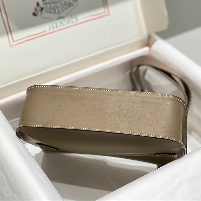 HM JYPSIERE SHOULDER BAG 23 IN WOOD BROWN CALFSKIN GOLD HARDWARE