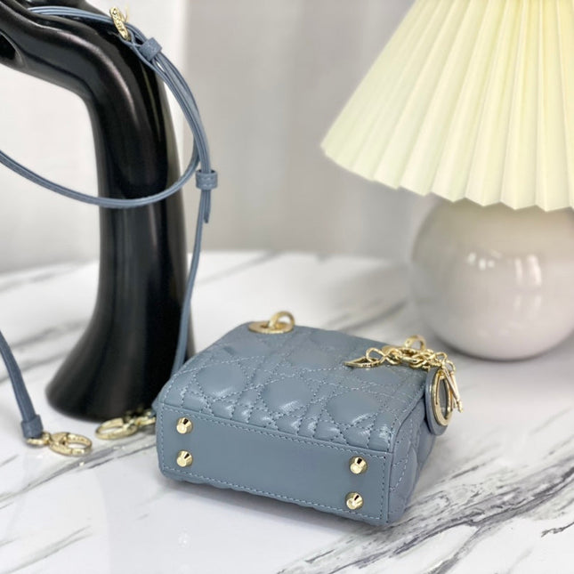 MICRO LADY 12 BAG IN BLUE SAPPHIRE LAMBSKIN