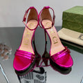 GG 105 HIGH HEEL SANDAL METALLIC PURPLE LAMBSKIN
