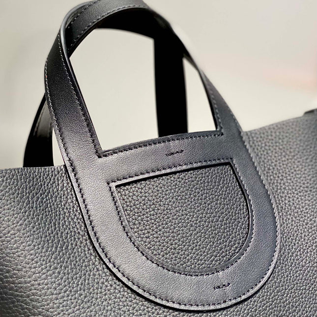HERMES 25S IN THE LOOP 18 IN BLACK CALFSKIN SILVER HARDWARE