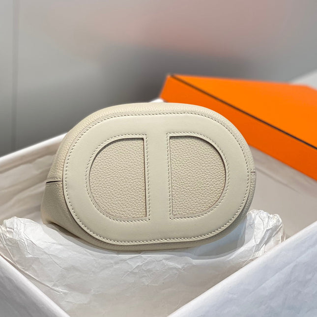 HERMES 25S IN THE LOOP 18 IN IVORY CALFSKIN SILVER HARDWARE