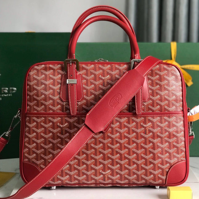 AMBASSADE DOCUMENT CASE 35 IN CLASSIC RED GOYARDINE CANVAS